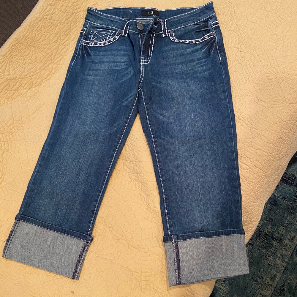 Cropped Carbon 3 Denim Jeans, New With Tags